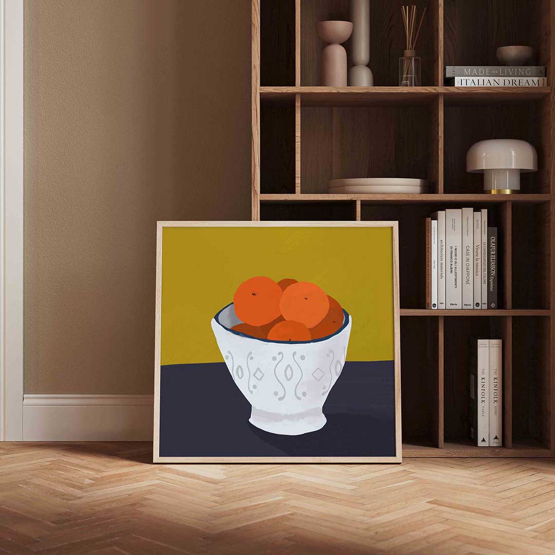 Schaal met sinaasappels Poster