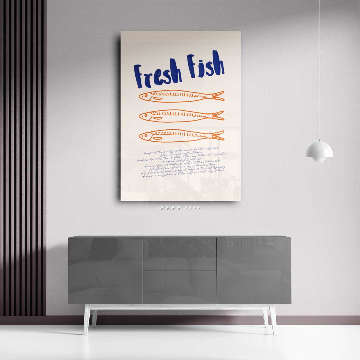 Verse Vis Illustratie Kunstwerk-canvas-dibond-plexiglas-wanddecoratie-WallArtistic