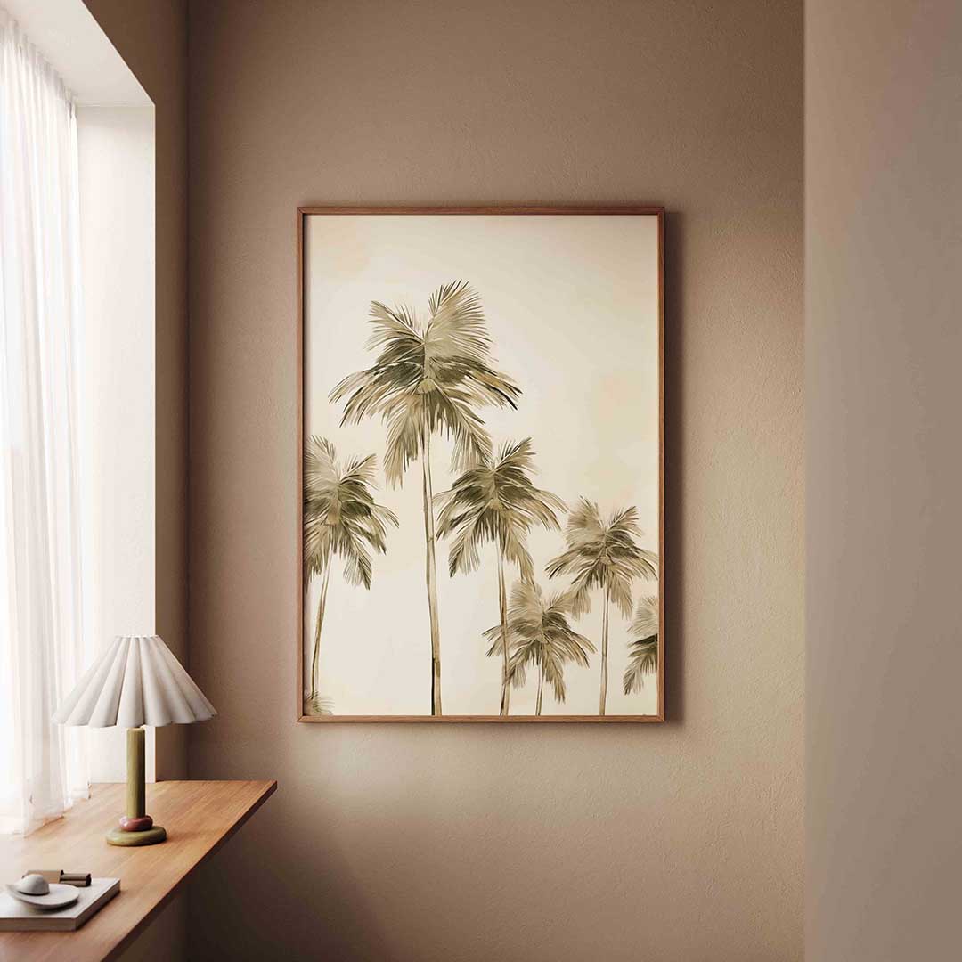 Palmboom silhouetten Poster