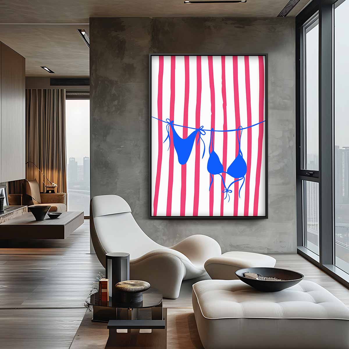 Speelse Zomerse Stranddag Kunstwerk-canvas-dibond-plexiglas-wanddecoratie-WallArtistic