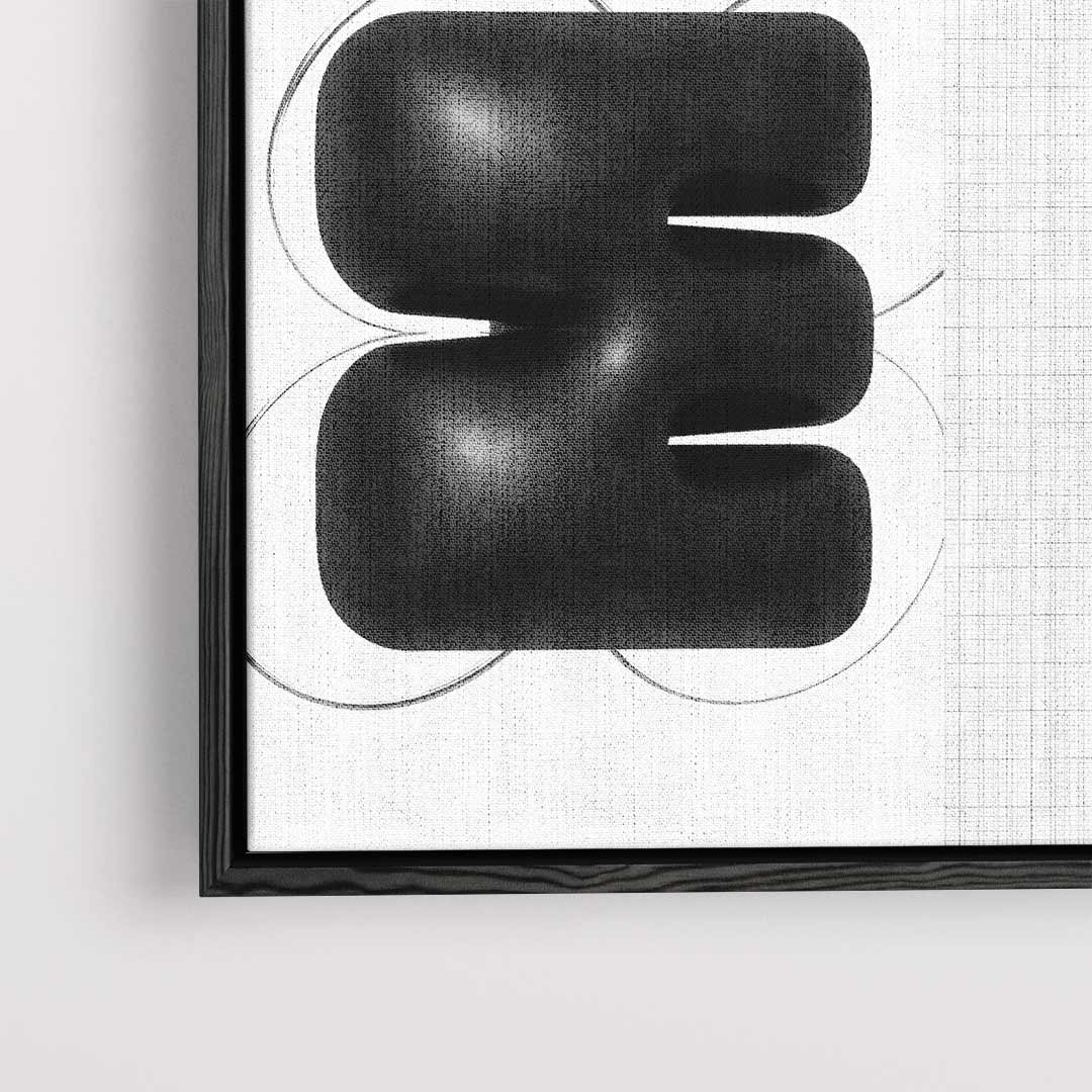 Abstracte Zwarte Sculptuur Kunstwerk-canvas-dibond-plexiglas-wanddecoratie-WallArtistic