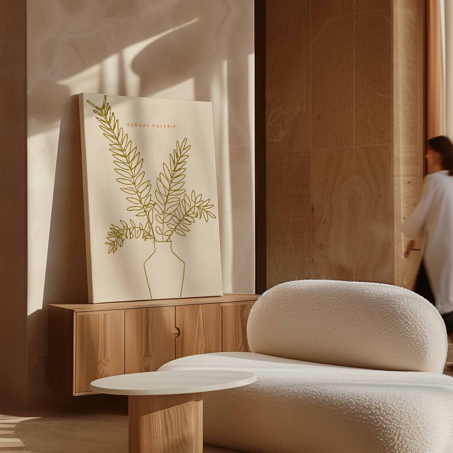 Sierlijke Minimalistische Vaas Kunstwerk-canvas-dibond-plexiglas-wanddecoratie-WallArtistic