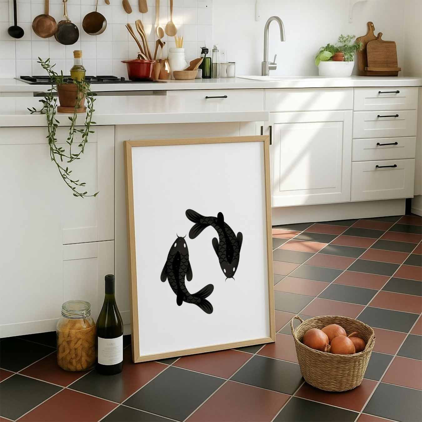 Koi Vissen Yin Yang Poster