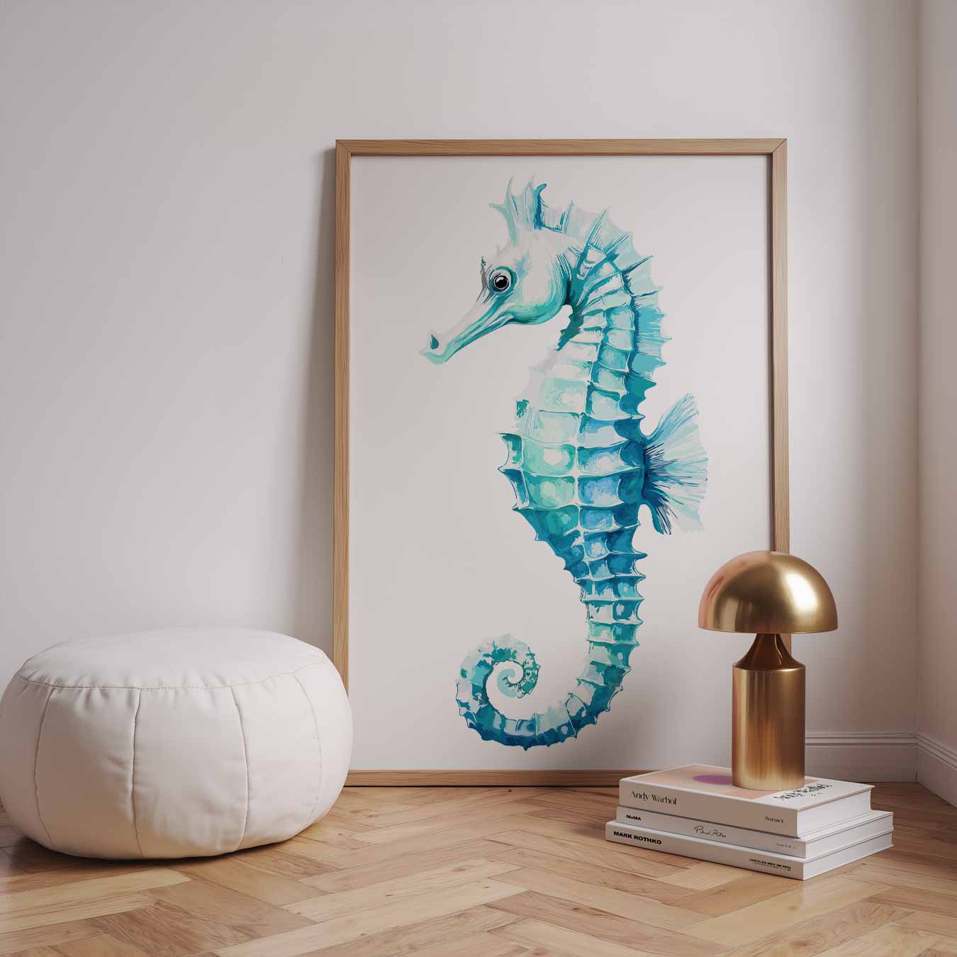 Zeepaardje Waterverf Poster