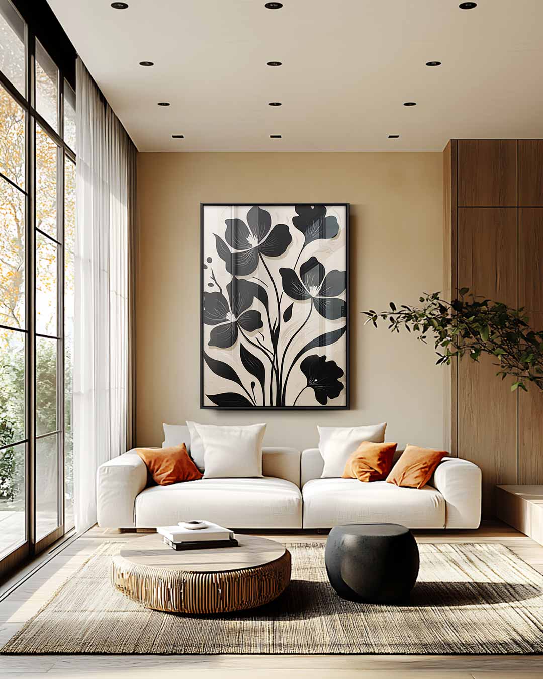 Bloemig Contrast Kunstwerk Kunstwerk-canvas-dibond-plexiglas-wanddecoratie-WallArtistic