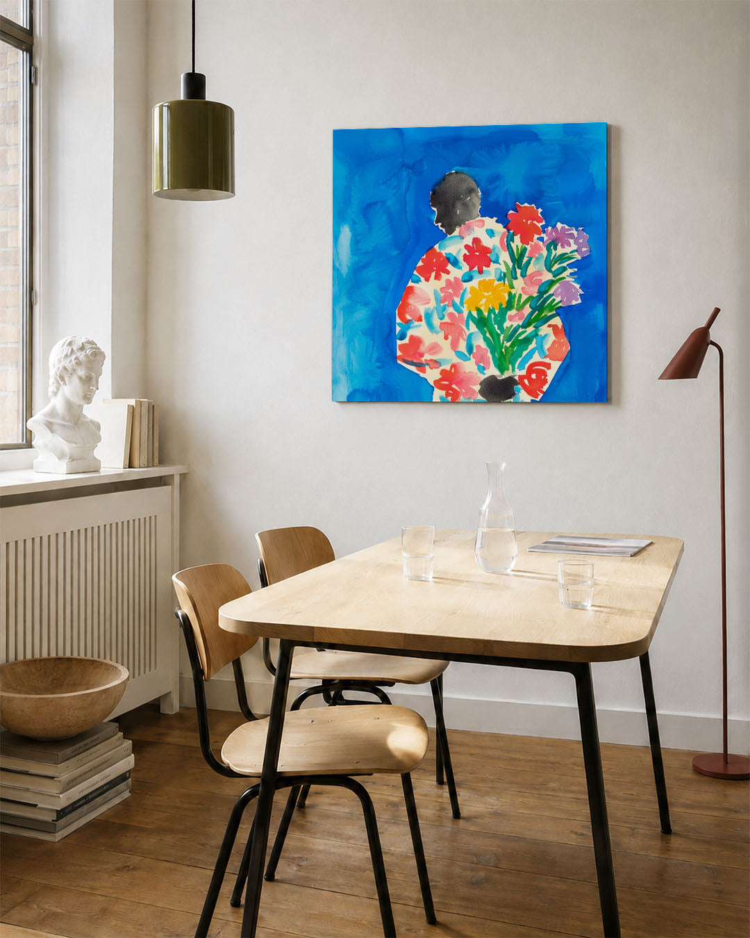 Kleurrijke bloemfiguur Kunstwerk