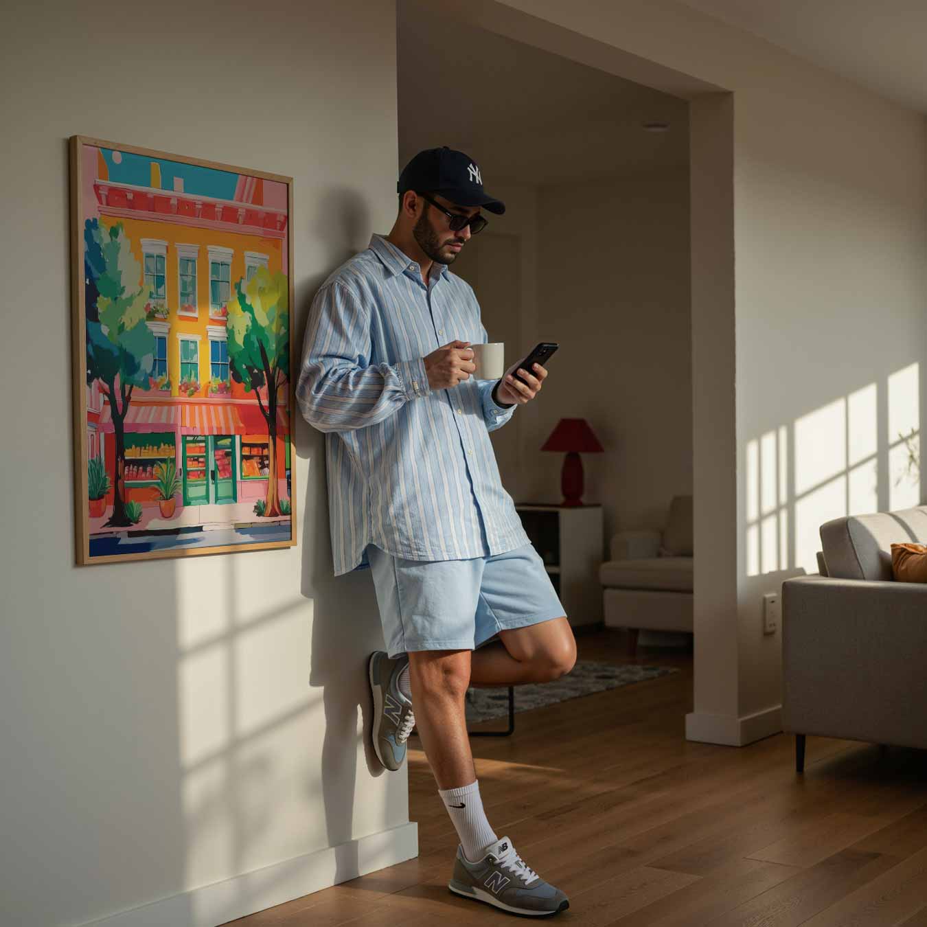 Zonnige Straatwinkel Poster-WallArtistic