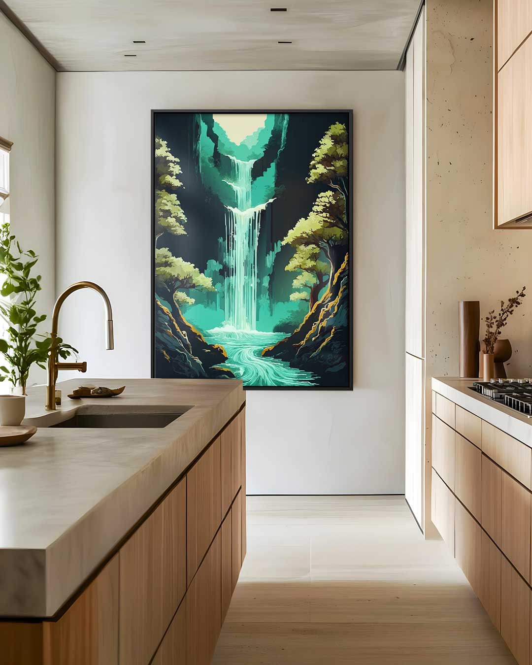 Magische Waterval Kunstwerk-canvas-dibond-plexiglas-wanddecoratie-WallArtistic