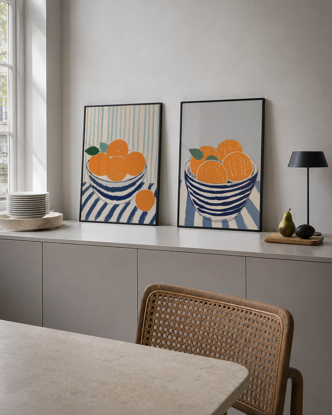 Fruit en strepen Posterset