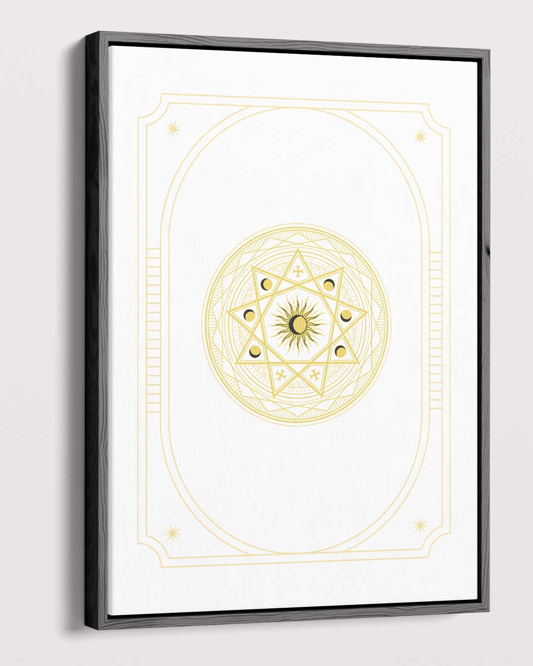 Zon en Maan Mandala Kunstwerk-canvas-dibond-plexiglas-wanddecoratie-WallArtistic