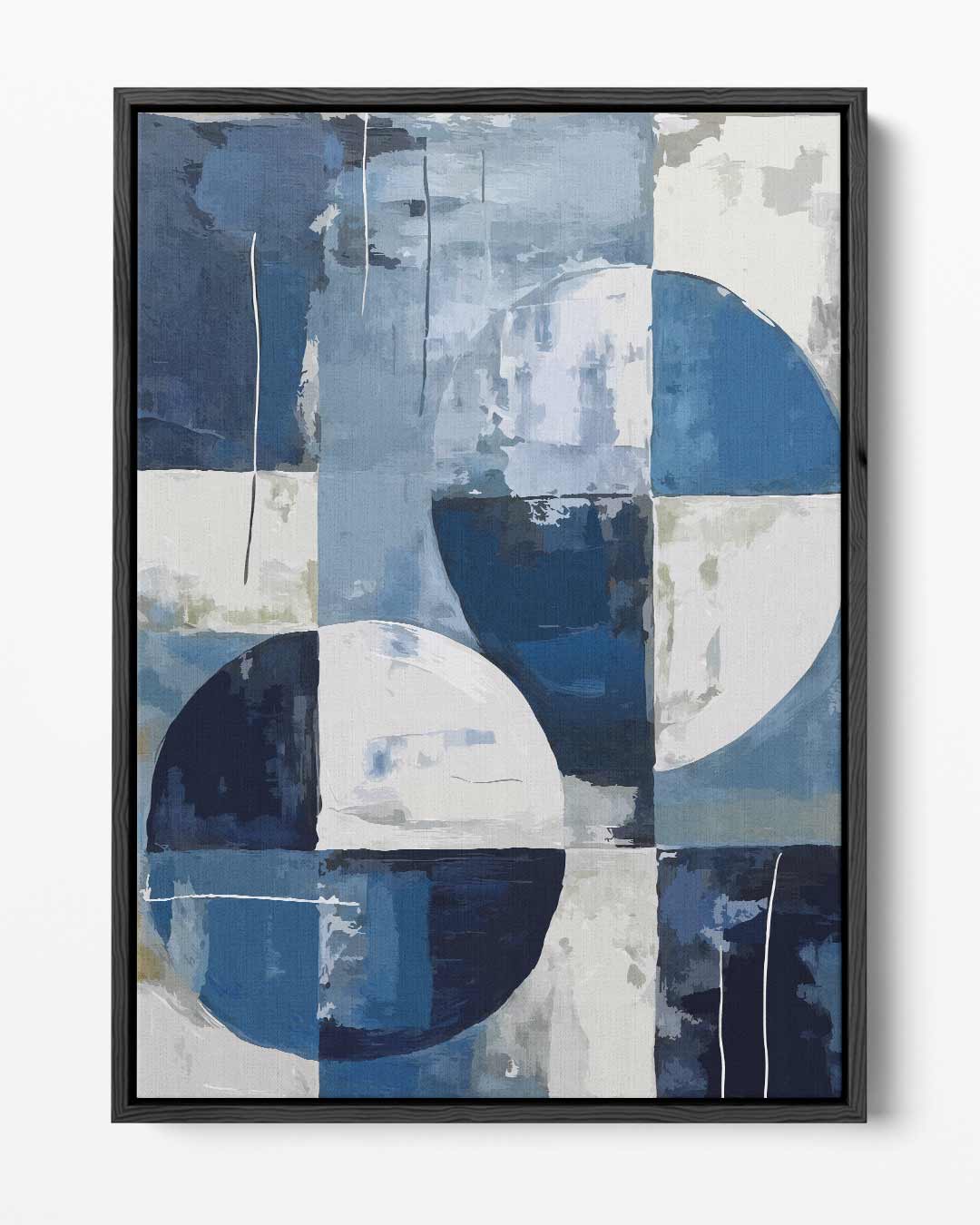 Abstract Geometrisch Blauw Kunstwerk-canvas-dibond-plexiglas-wanddecoratie-WallArtistic