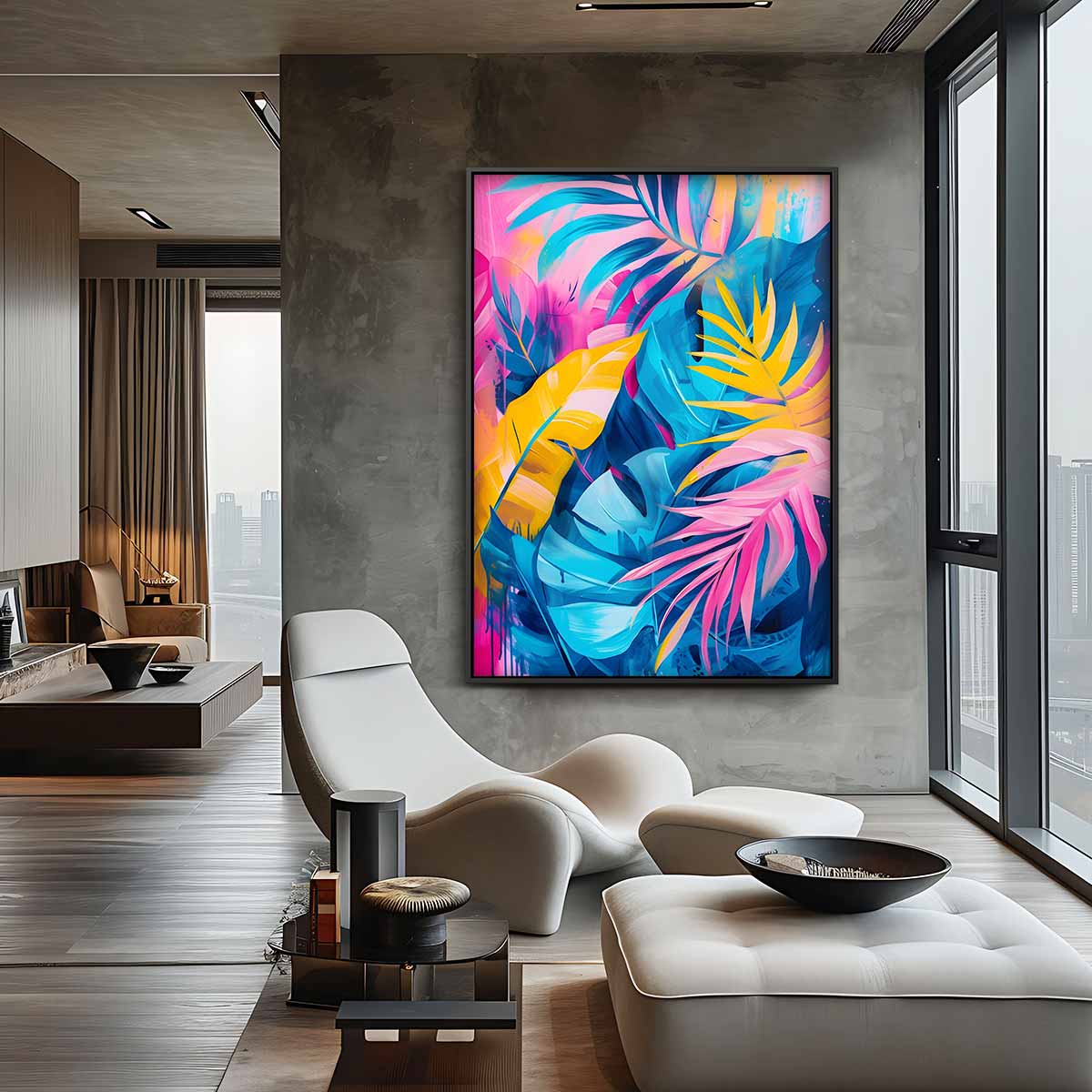 Tropische Droom in Kleur Kunstwerk-canvas-dibond-plexiglas-wanddecoratie-WallArtistic