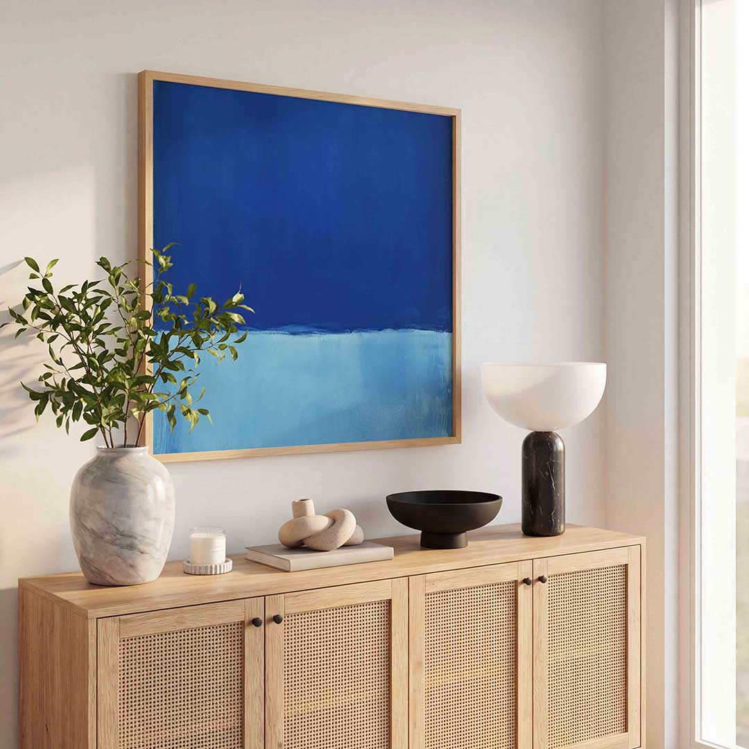 Blauwe abstracte Poster
