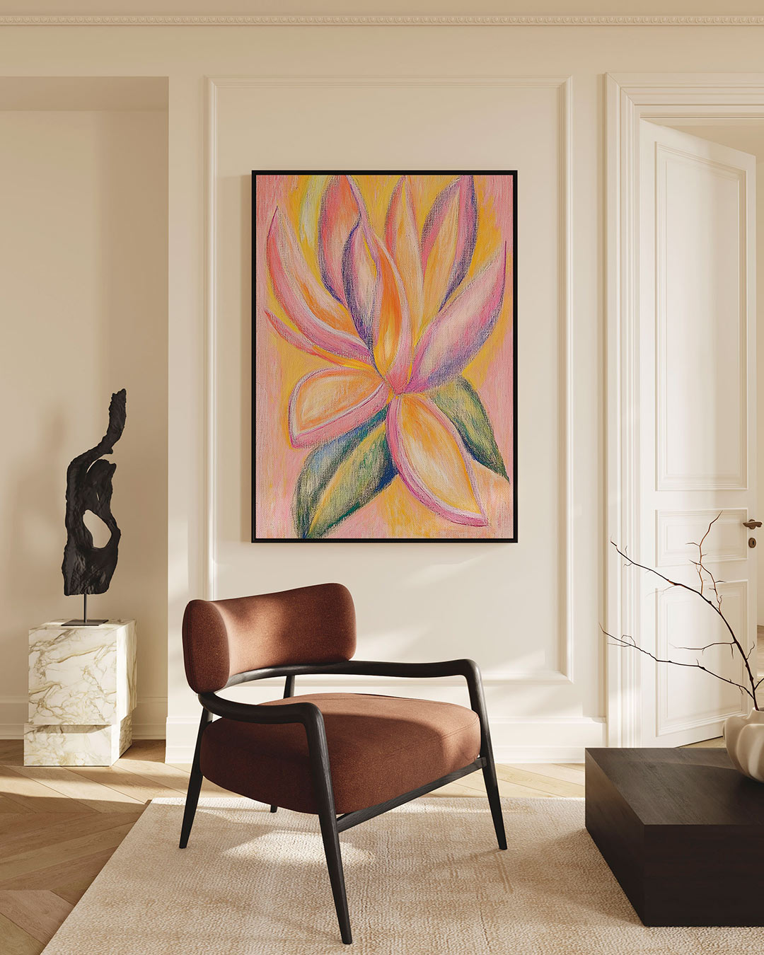 Vrolijke bloemvormen Kunstwerk