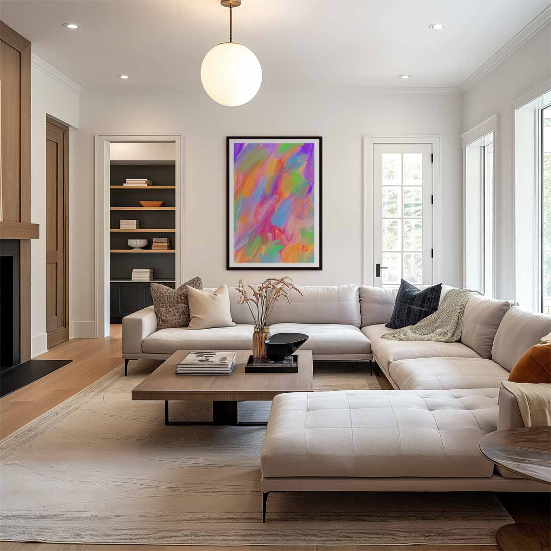 Kleurrijke Bewegingen Kunstwerk-canvas-dibond-plexiglas-wanddecoratie-WallArtistic