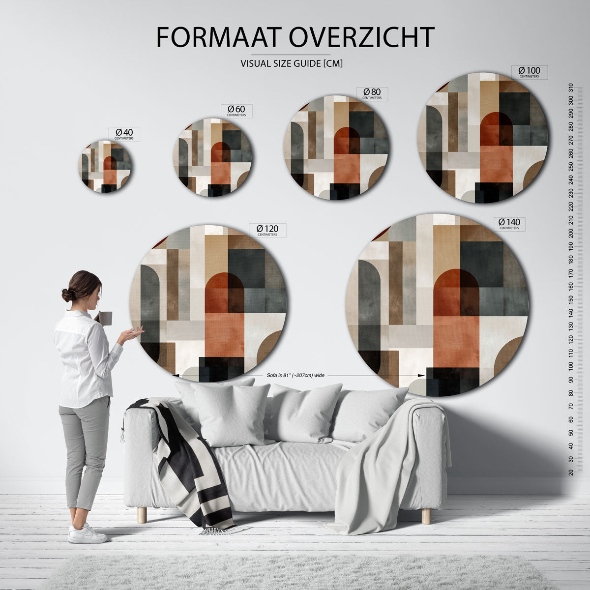 Geometrische vormen Muurcirkel