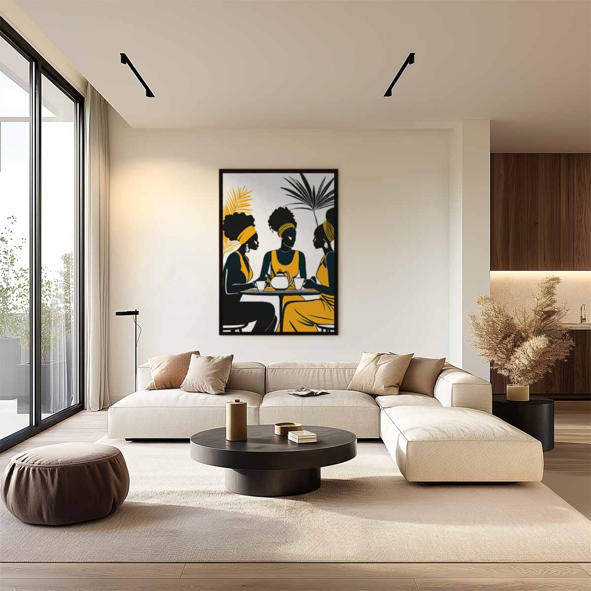 Gezellige Koffie Ontmoeting Kunstwerk-canvas-dibond-plexiglas-wanddecoratie-WallArtistic