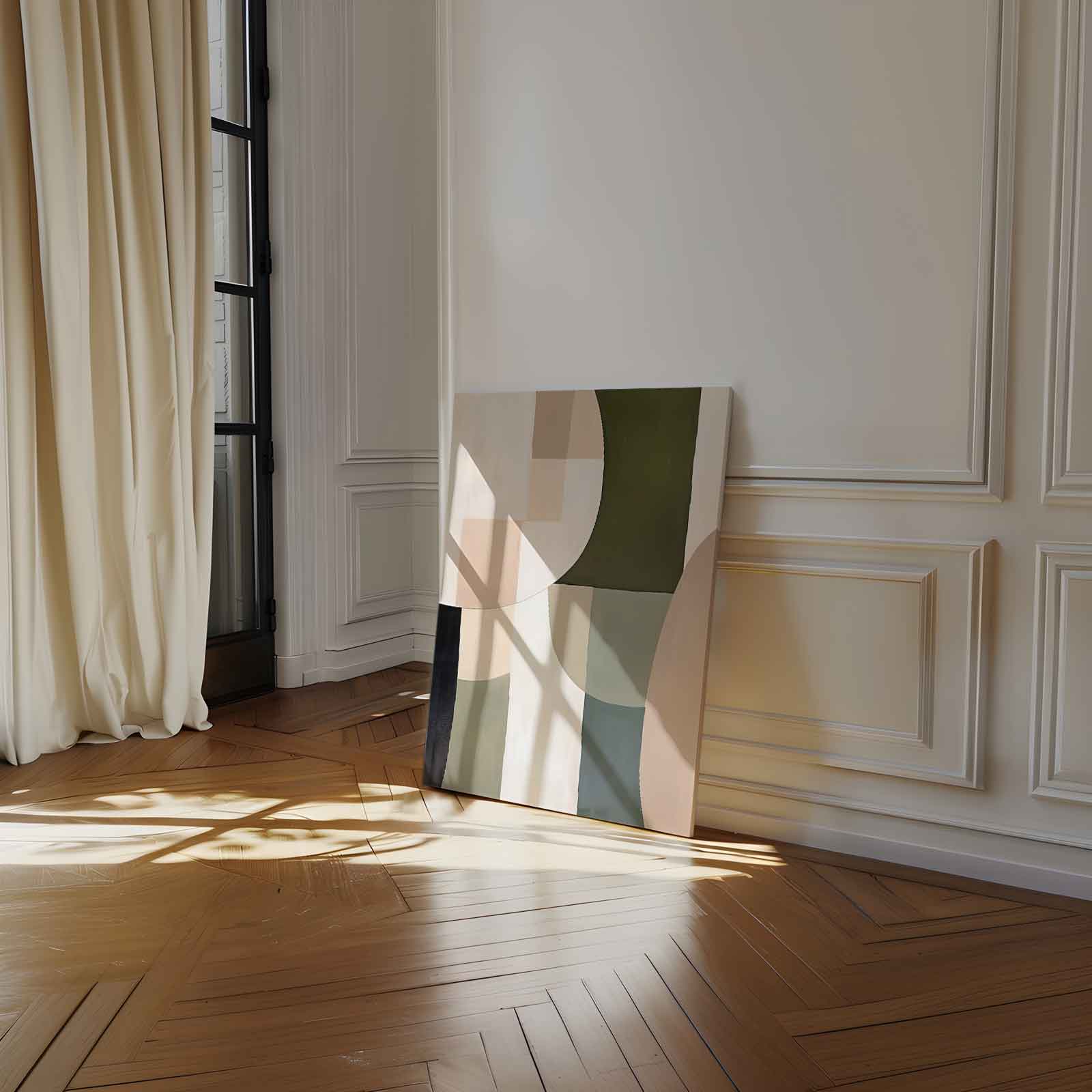 Harmonische Abstractie in Aardetinten Kunstwerk-canvas-dibond-plexiglas-wanddecoratie-WallArtistic