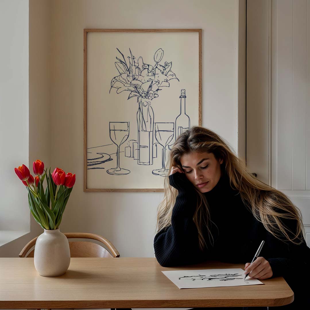 Elegante Bloemstilleven Poster-WallArtistic