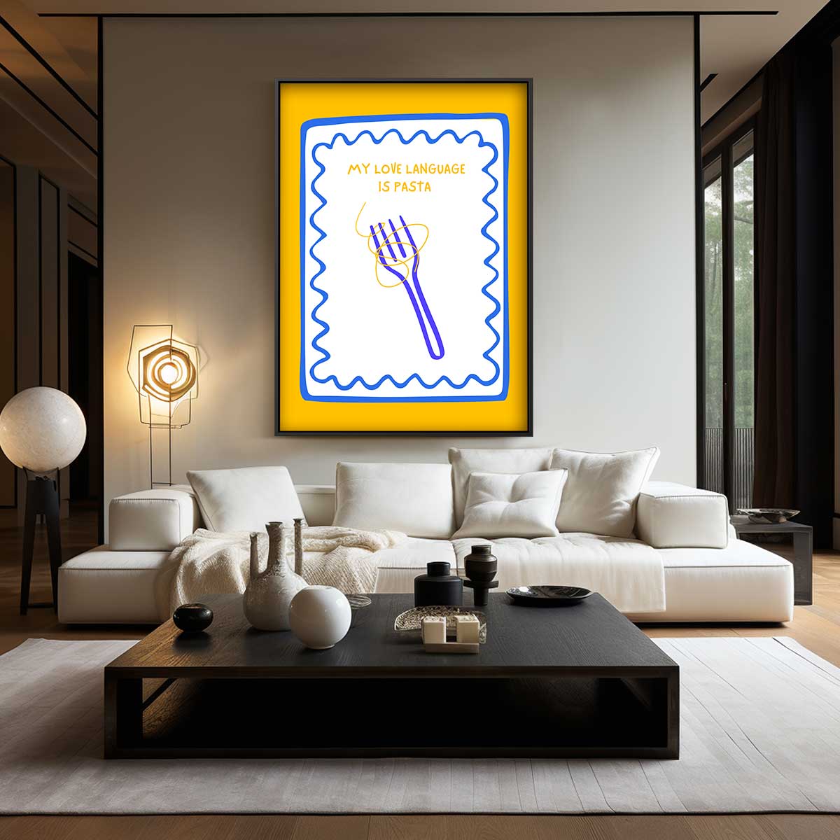 Pasta Liefdestaal Poster Kunstwerk-canvas-dibond-plexiglas-wanddecoratie-WallArtistic