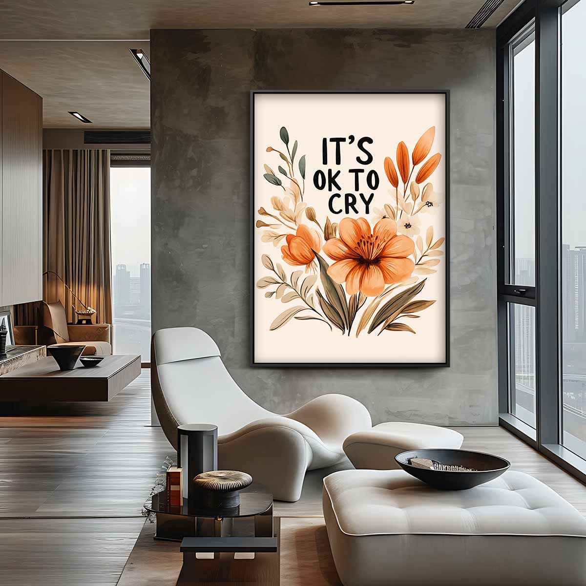 It's Ok To Cry Bloemenkunst Kunstwerk-canvas-dibond-plexiglas-wanddecoratie-WallArtistic