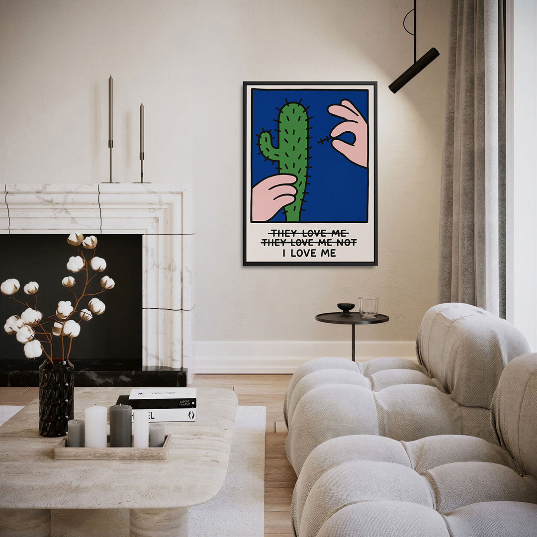 Speelse cactus illustratie Kunstwerk
