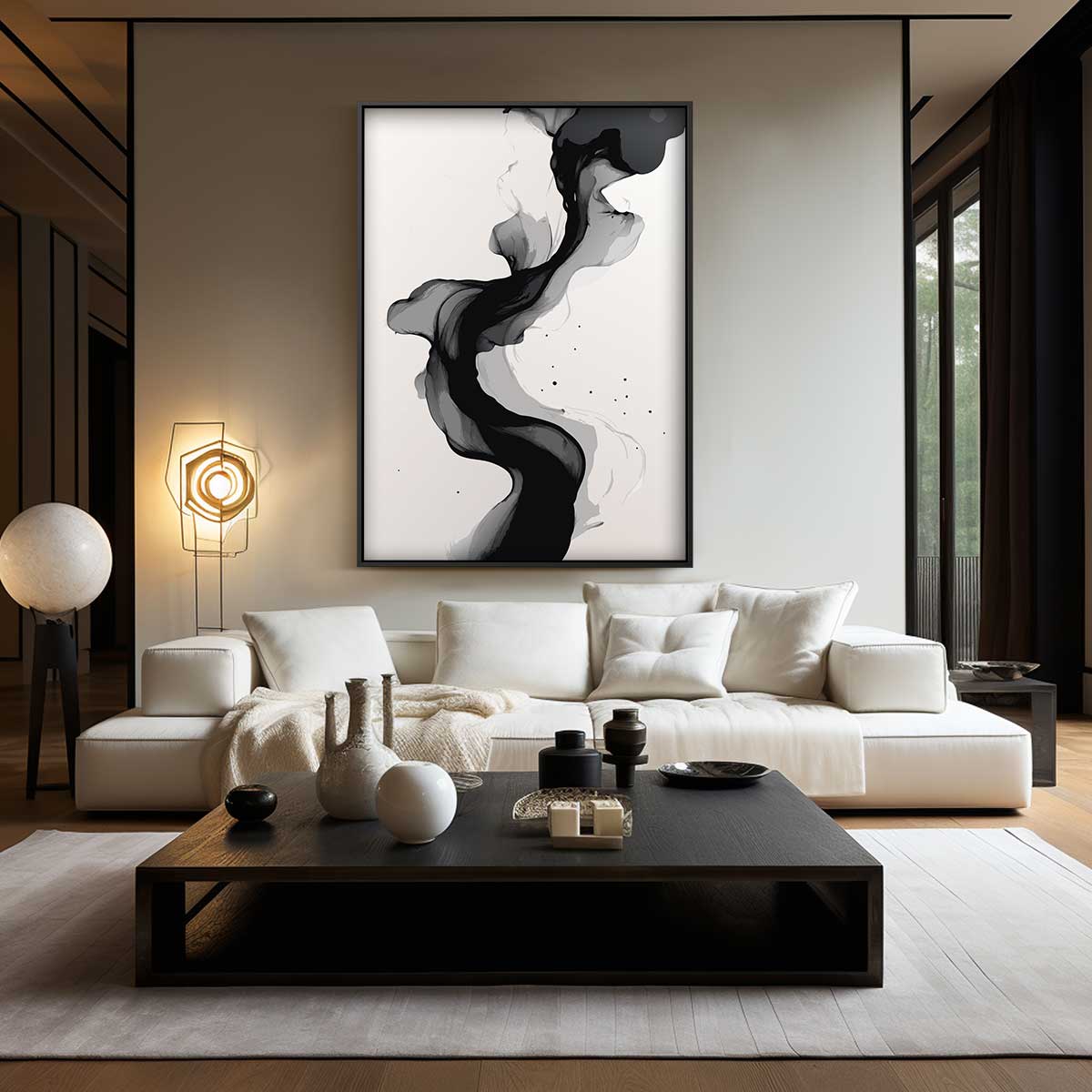 Vloeiende Donkere Golf Kunstwerk-canvas-dibond-plexiglas-wanddecoratie-WallArtistic