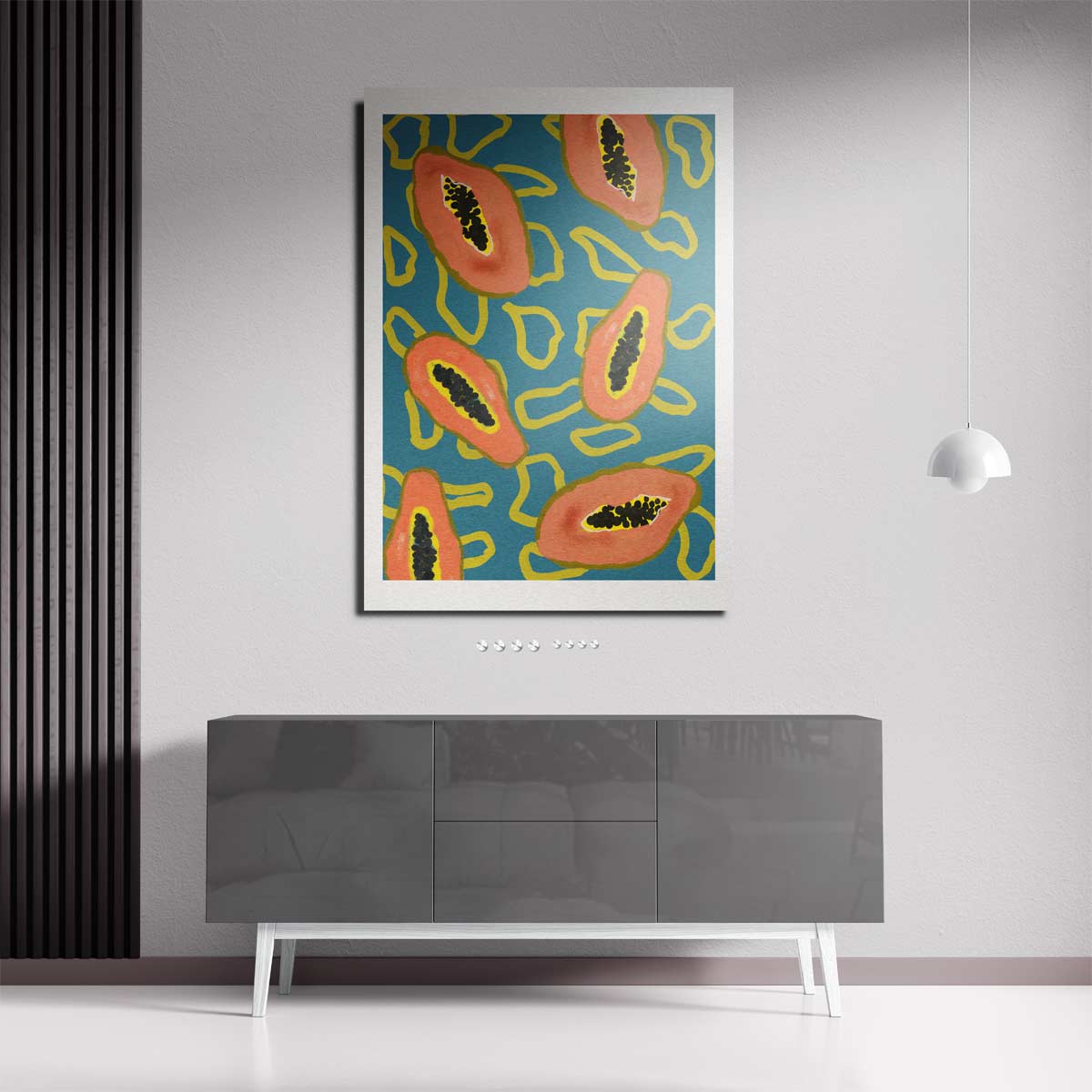 Tropische Papaya Print Kunstwerk-canvas-dibond-plexiglas-wanddecoratie-WallArtistic