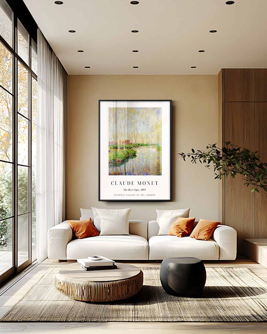 De Rivier Epte, 1885 Kunstwerk-canvas-dibond-plexiglas-wanddecoratie-WallArtistic