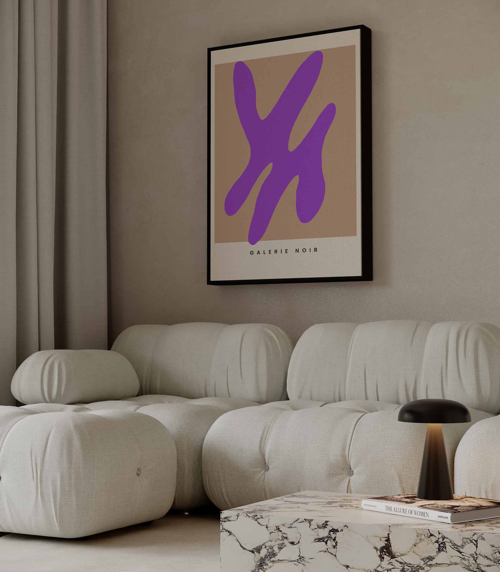 Vrolijke Paarse Abstractie Kunstwerk-canvas-dibond-plexiglas-wanddecoratie-WallArtistic