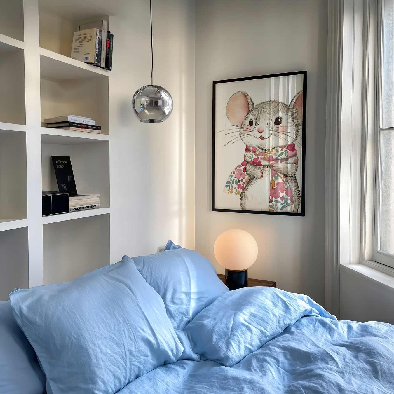Lieve Muizenposter met Bloemensjaal Poster