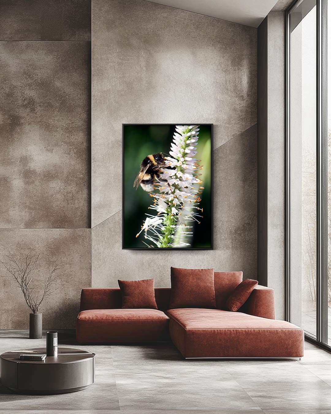Vrolijke Hommel op Bloem Poster