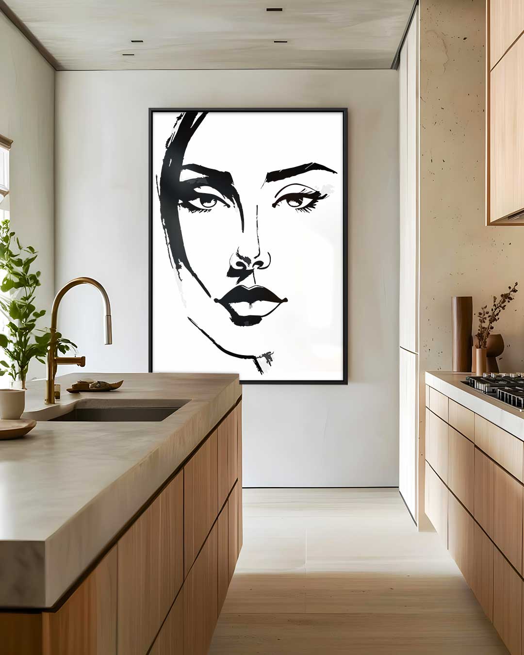 Minimalistisch Portret Kunstwerk-canvas-dibond-plexiglas-wanddecoratie-WallArtistic