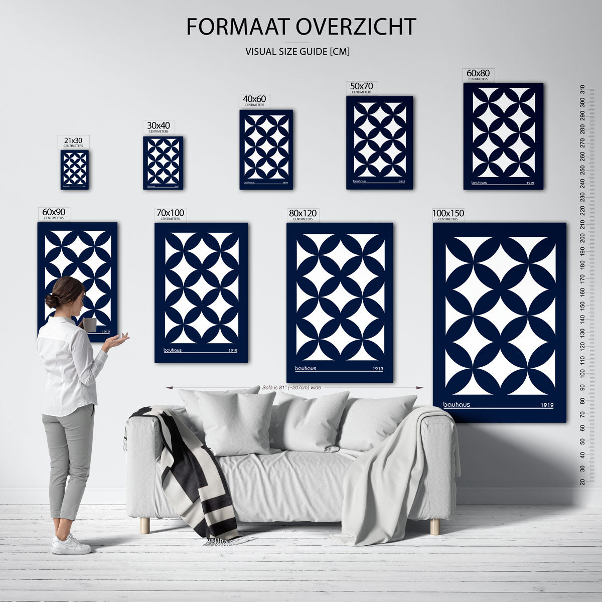 Vormritme cirkelpatroon Poster