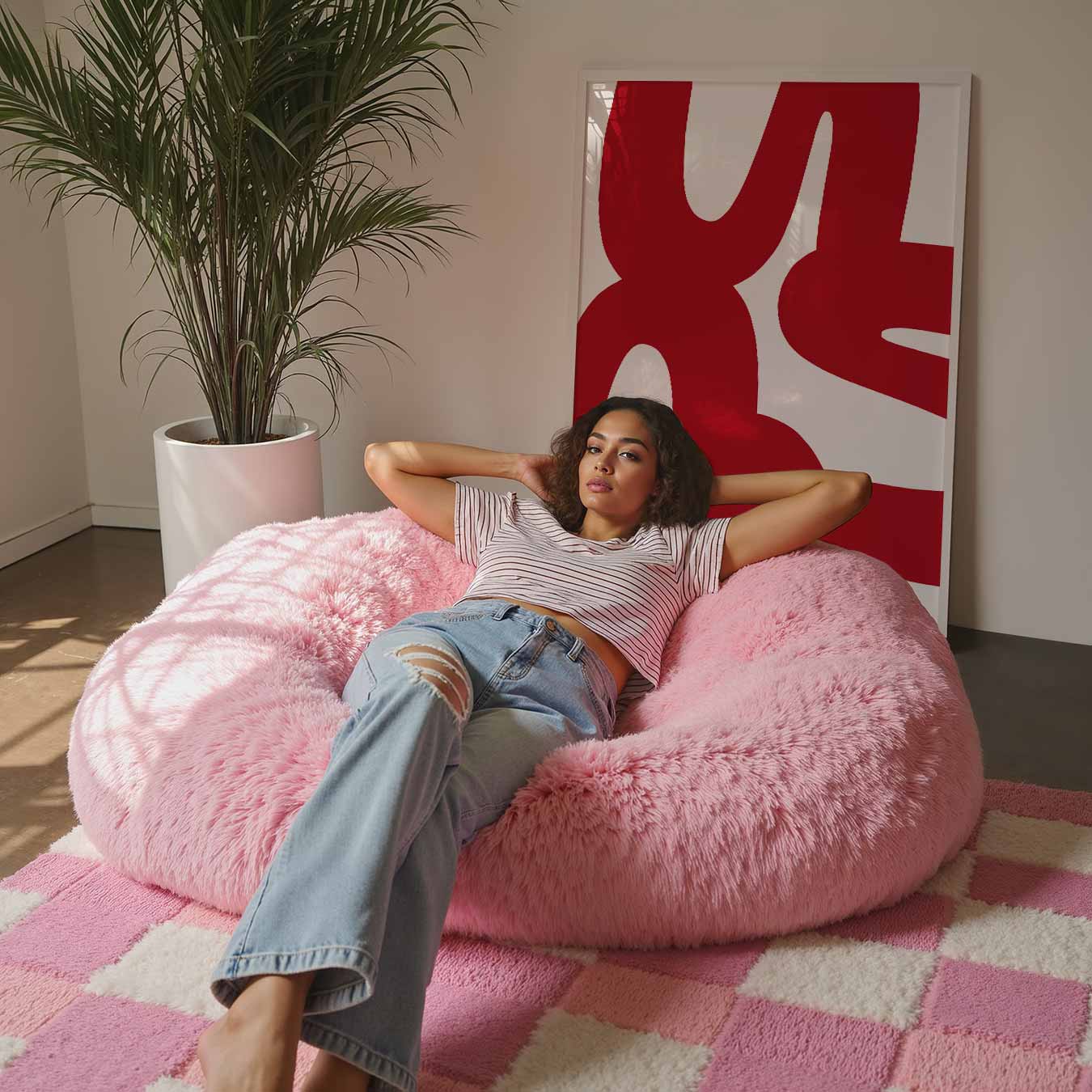 Abstracte Rode Vormen Poster-WallArtistic