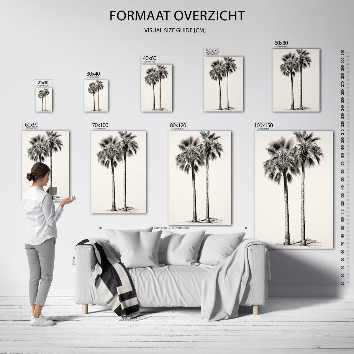 Twee palmbomen Poster