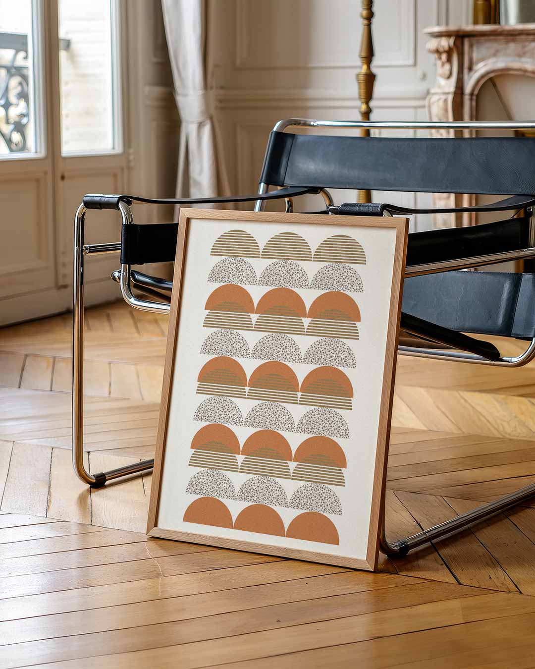 Retro Halve Cirkels Poster-WallArtistic