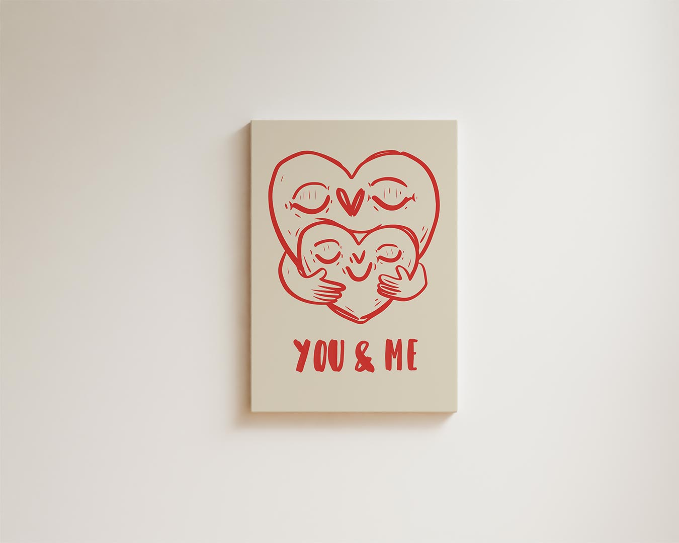 You & Me Knuffelharten Kunstwerk-canvas-dibond-plexiglas-wanddecoratie-WallArtistic