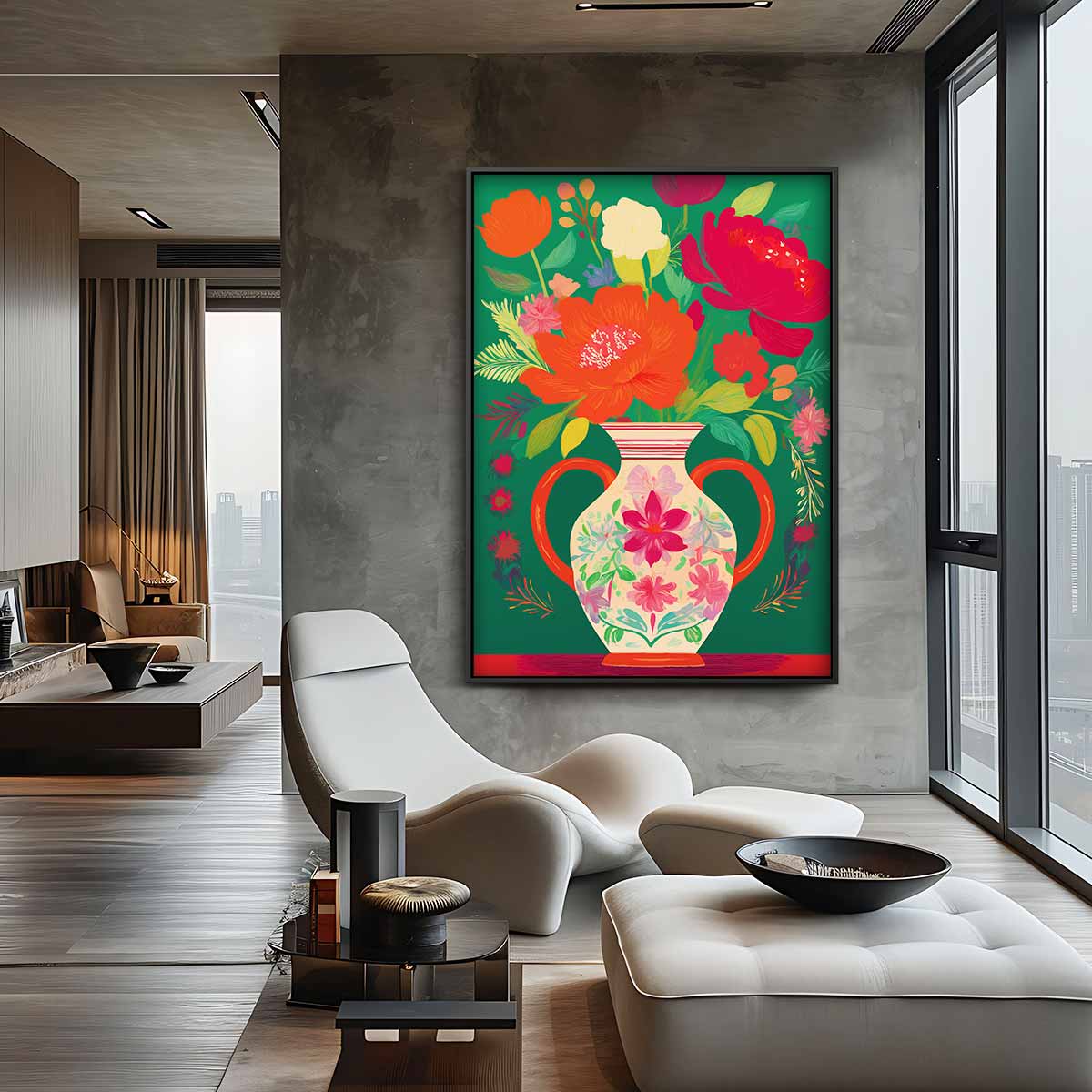 Bloemrijk Binnentuin Kunstwerk-canvas-dibond-plexiglas-wanddecoratie-WallArtistic