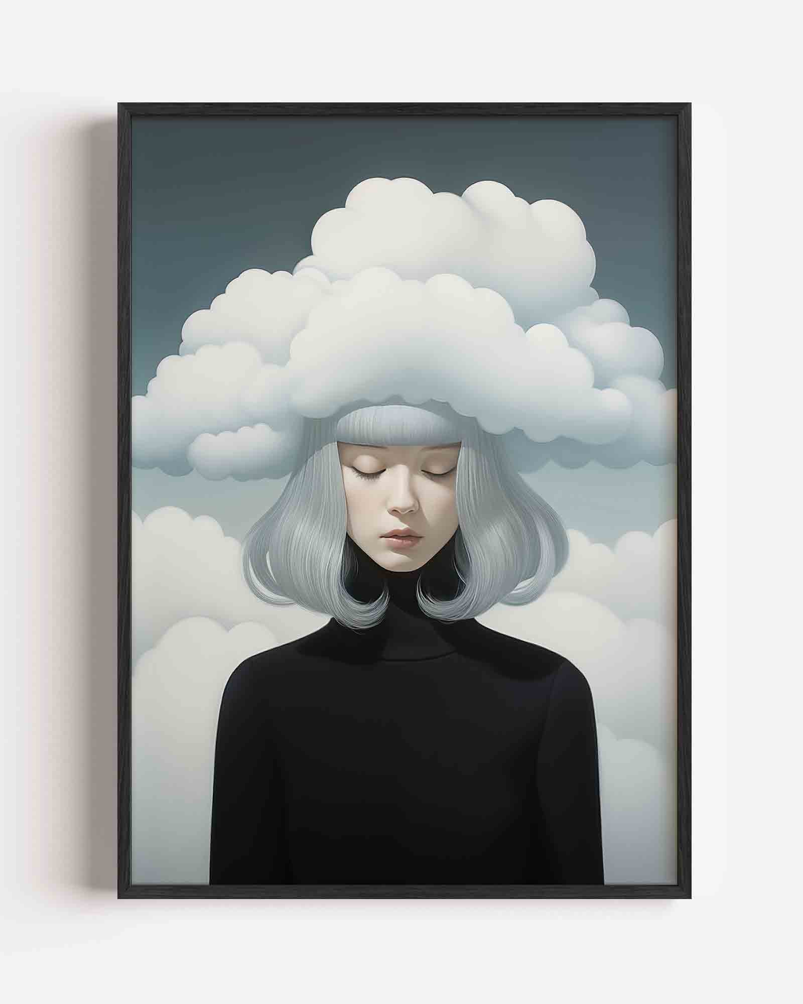 Vrouw met wolken Poster