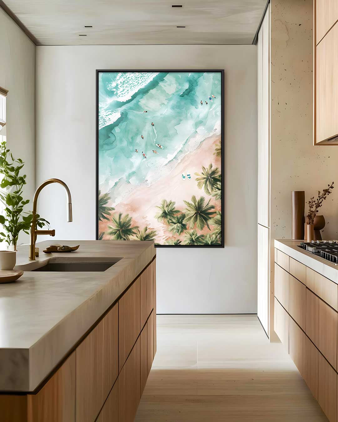 Zonnige Surfparadijs Kunstwerk-canvas-dibond-plexiglas-wanddecoratie-WallArtistic