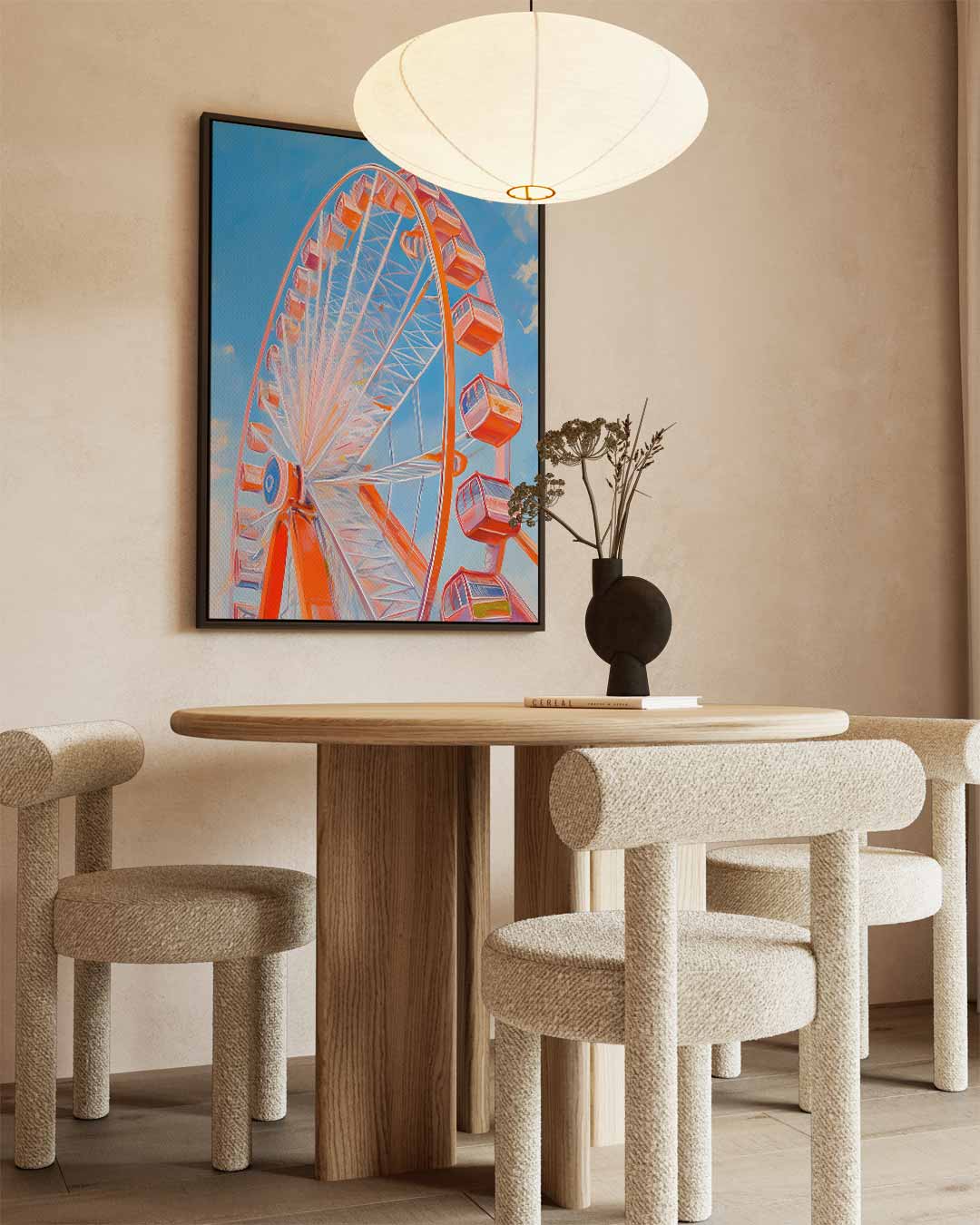 Vrolijk Reuzenrad in de Lucht Kunstwerk-canvas-dibond-plexiglas-wanddecoratie-WallArtistic