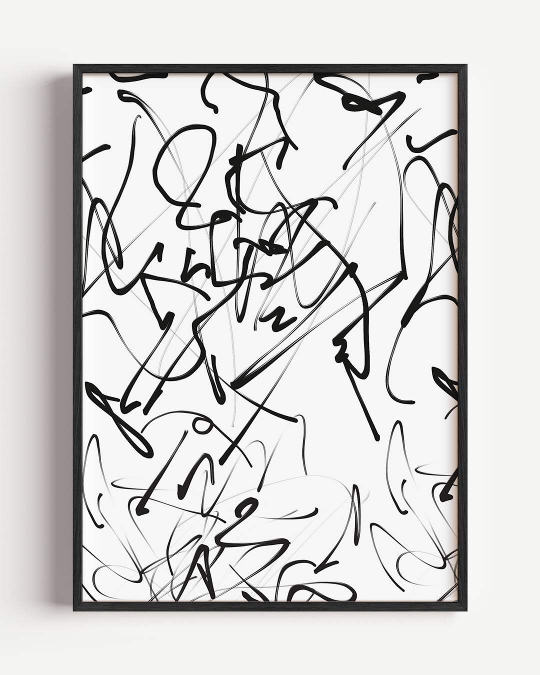 Abstracte Zwart-wit Lijnen Poster-WallArtistic