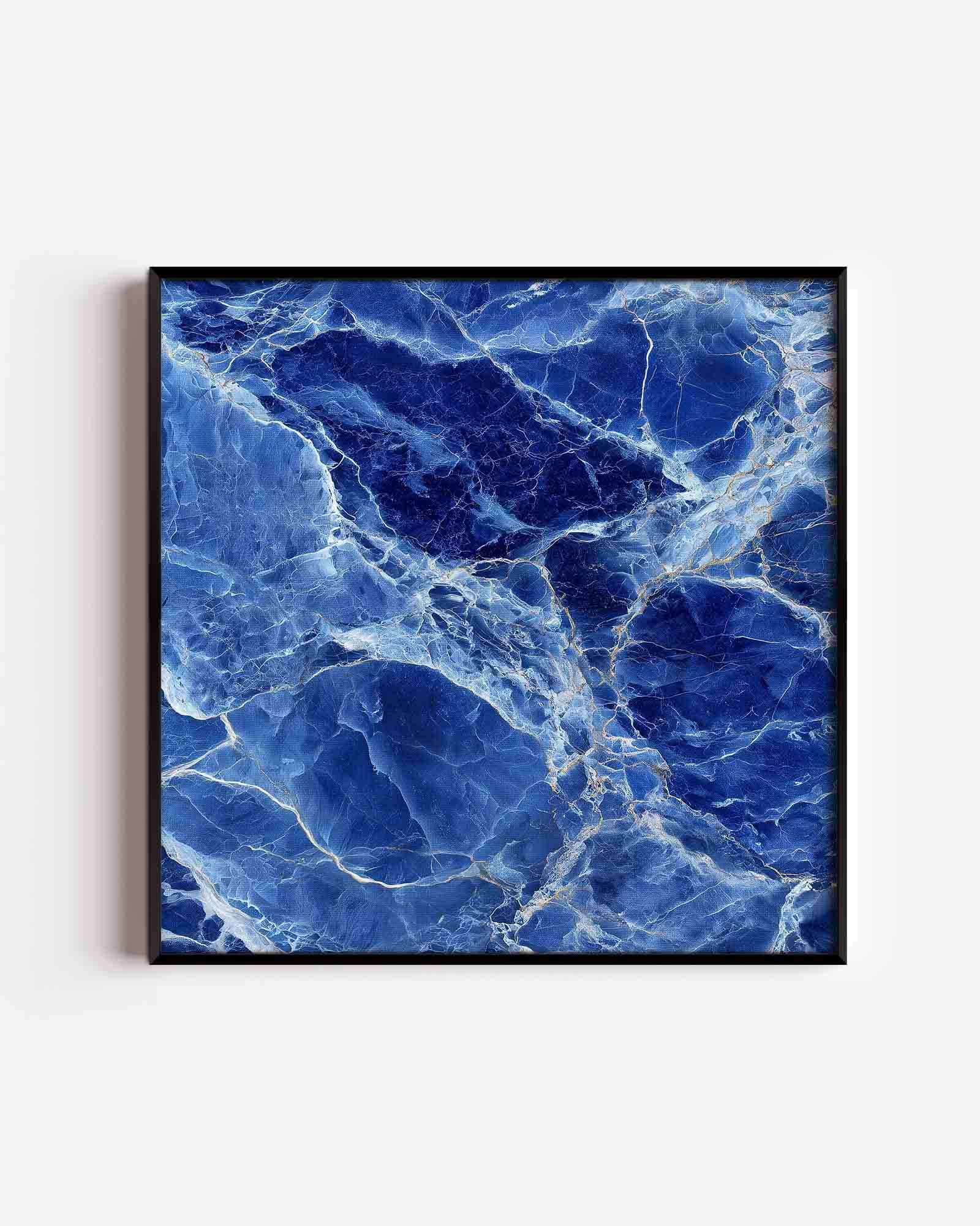 Blauwe marmerstructuur Poster