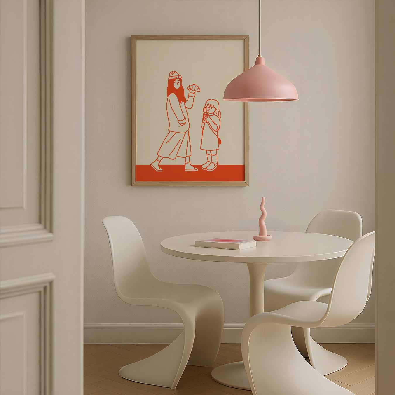 Vrolijke Wandeling Illustratie Poster