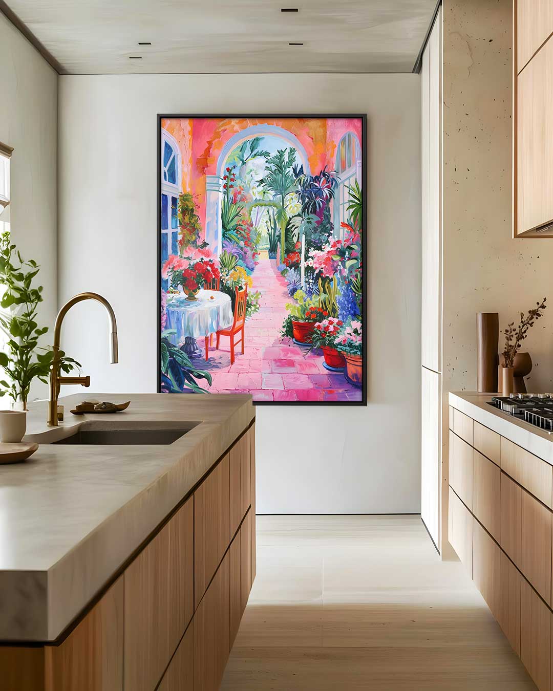 Zonnige Tuin Ontsnapping Kunstwerk-canvas-dibond-plexiglas-wanddecoratie-WallArtistic