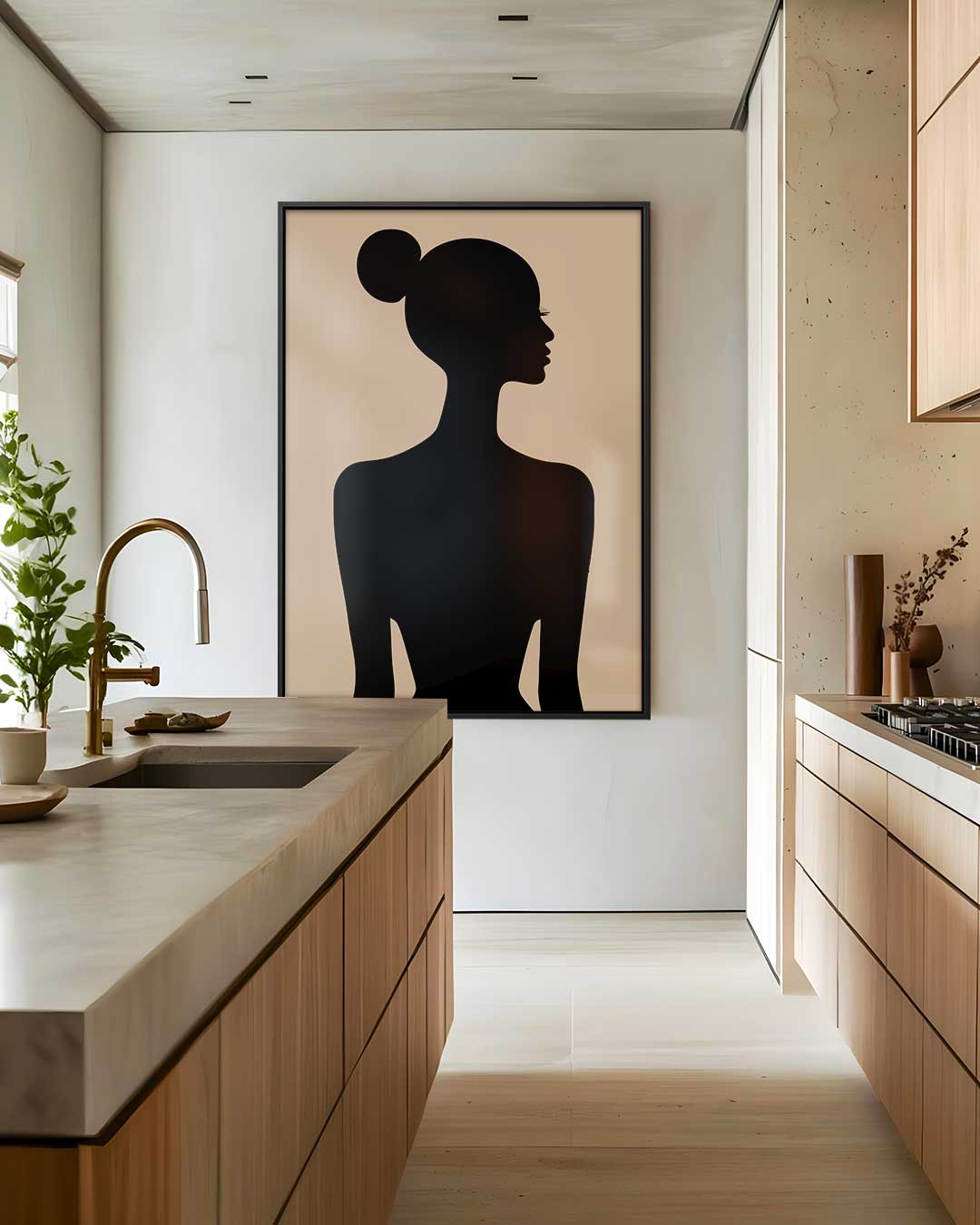 Elegante Schaduw Silhouet Kunstwerk-canvas-dibond-plexiglas-wanddecoratie-WallArtistic