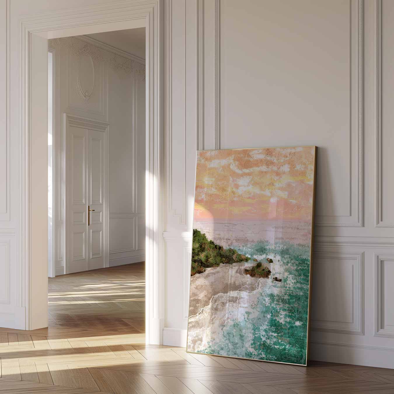 Zonsondergang Kustlandschap Poster-WallArtistic