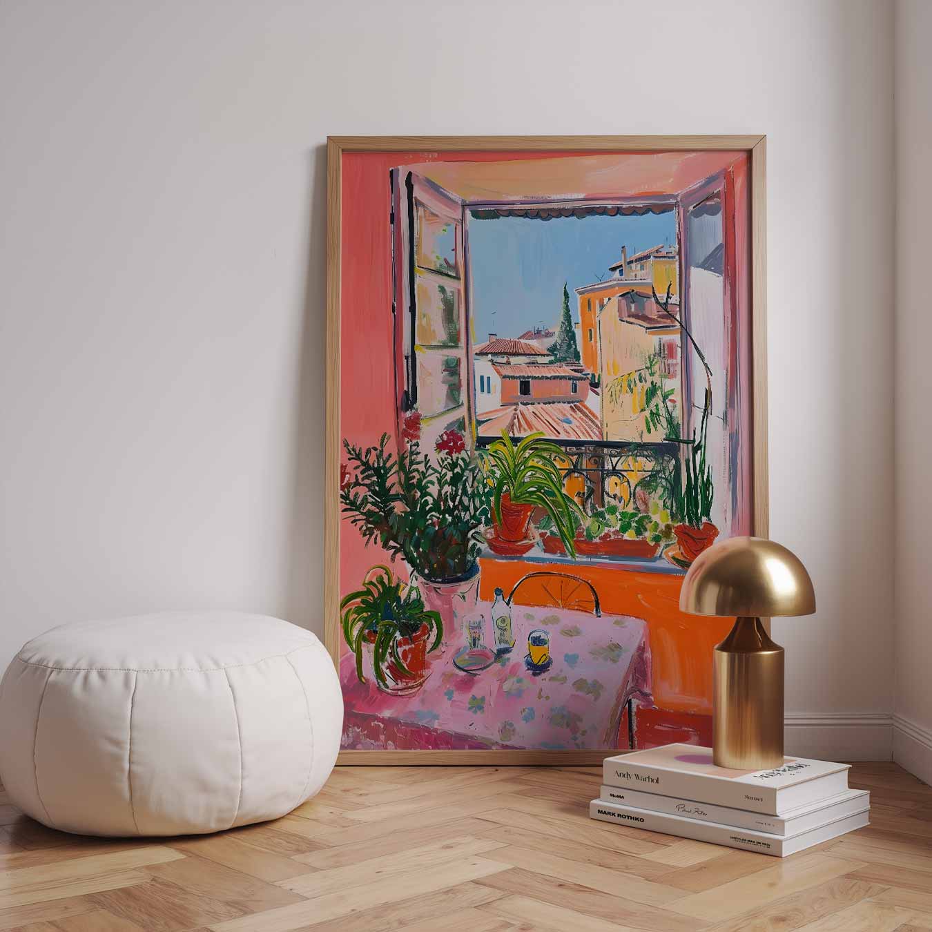 Zonnige Vensterbank in Boheemse Stijl Poster-WallArtistic