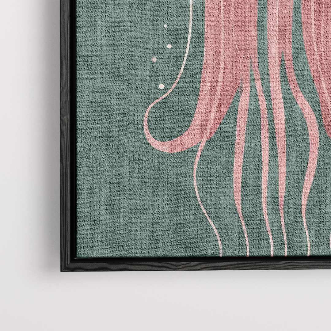Vrolijke Kwallenillustratie Kunstwerk-canvas-dibond-plexiglas-wanddecoratie-WallArtistic